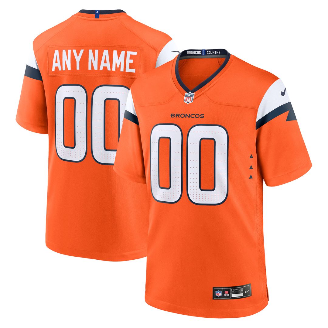 Denver Broncos Nike Team Custom Game Official Jersey - Orange