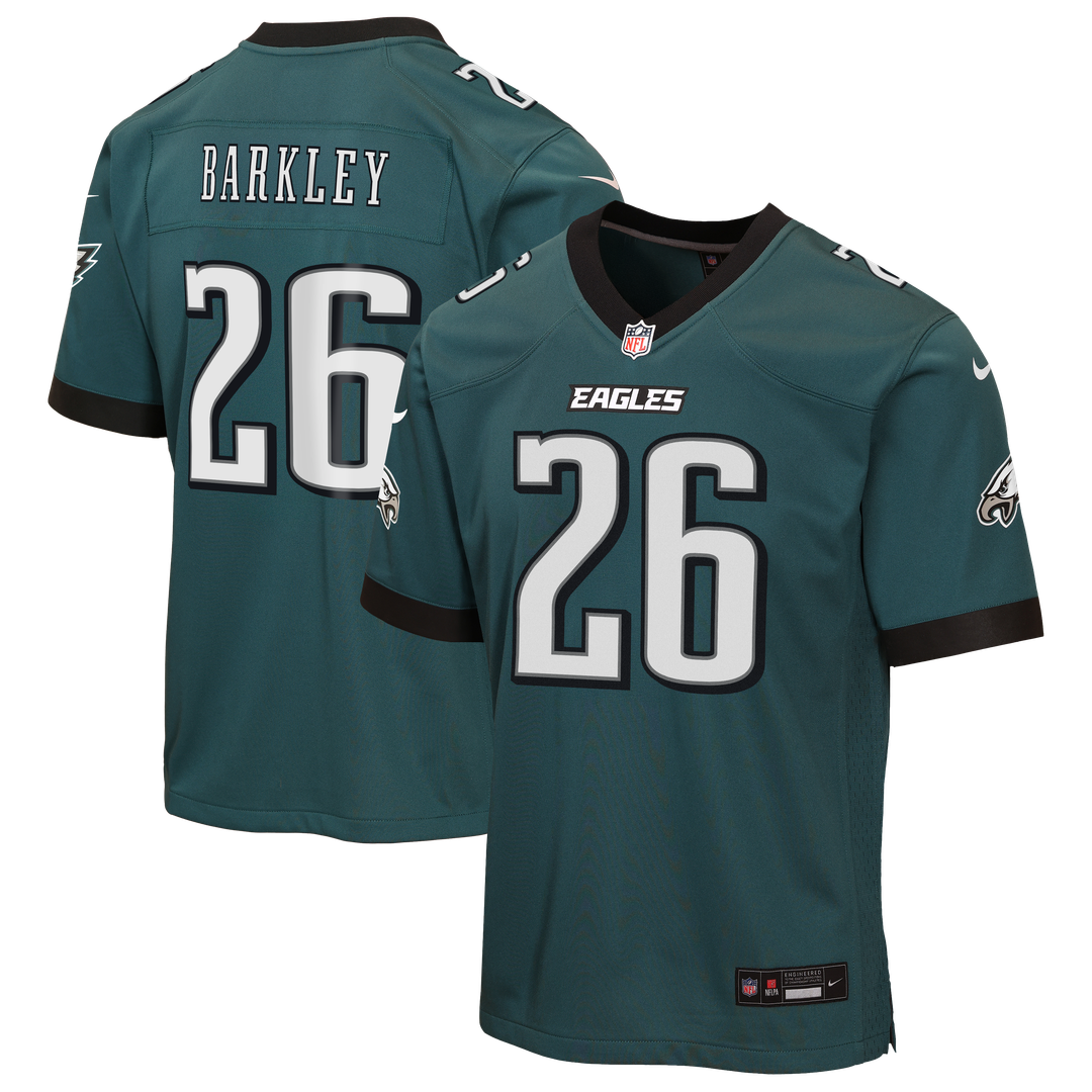Saquon Barkley Philadelphia Eagles Nike Youth Team Game Official Jersey - Midnight Green