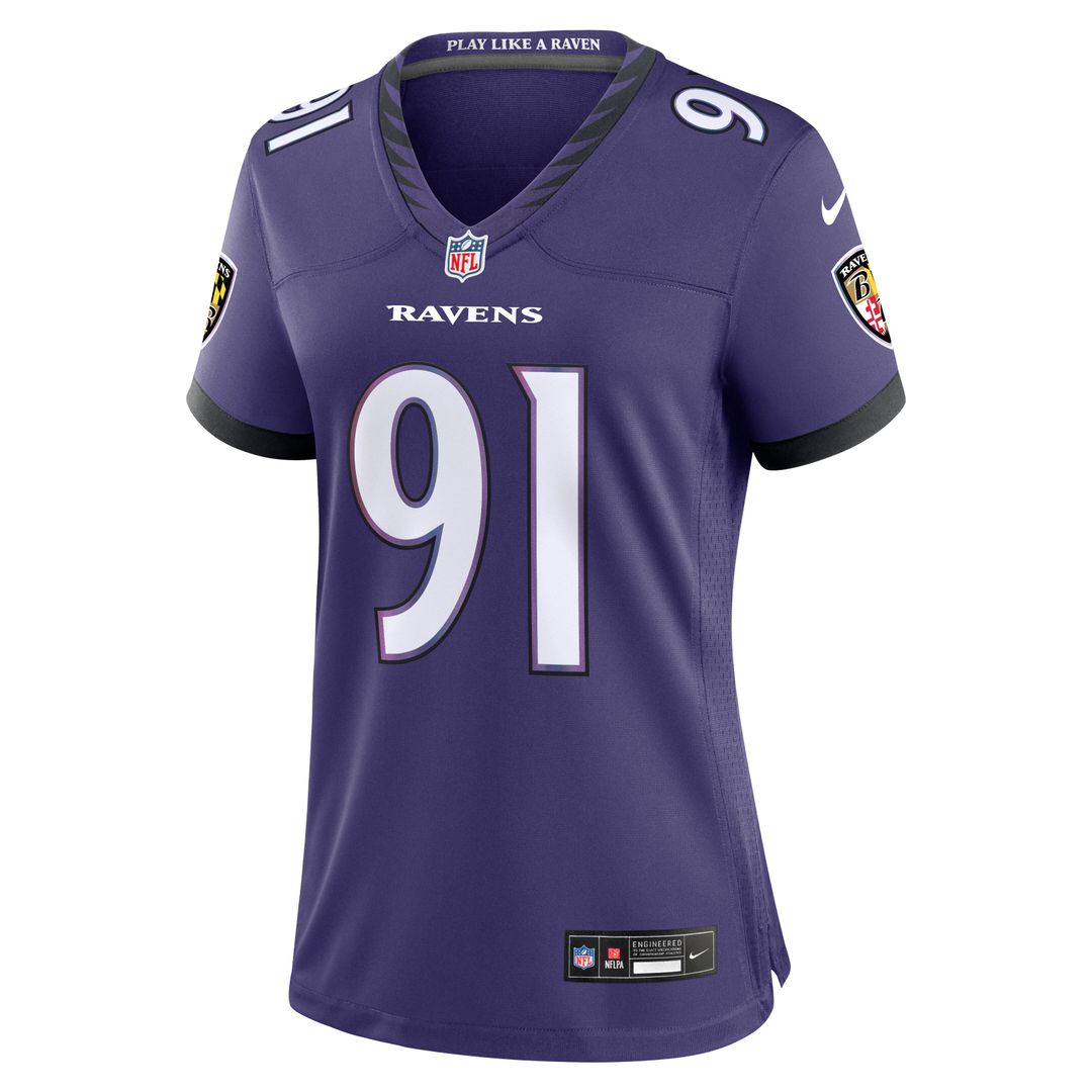 Trey Hendrickson Baltimore Ravens Nike Women's Team Game Official Jersey - Purple