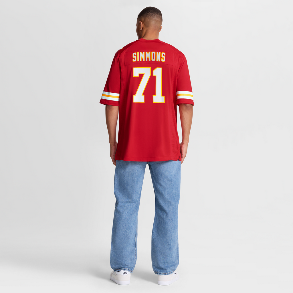 Josh Simmons Kansas City Chiefs Nike Team Game Official Jersey -  Red