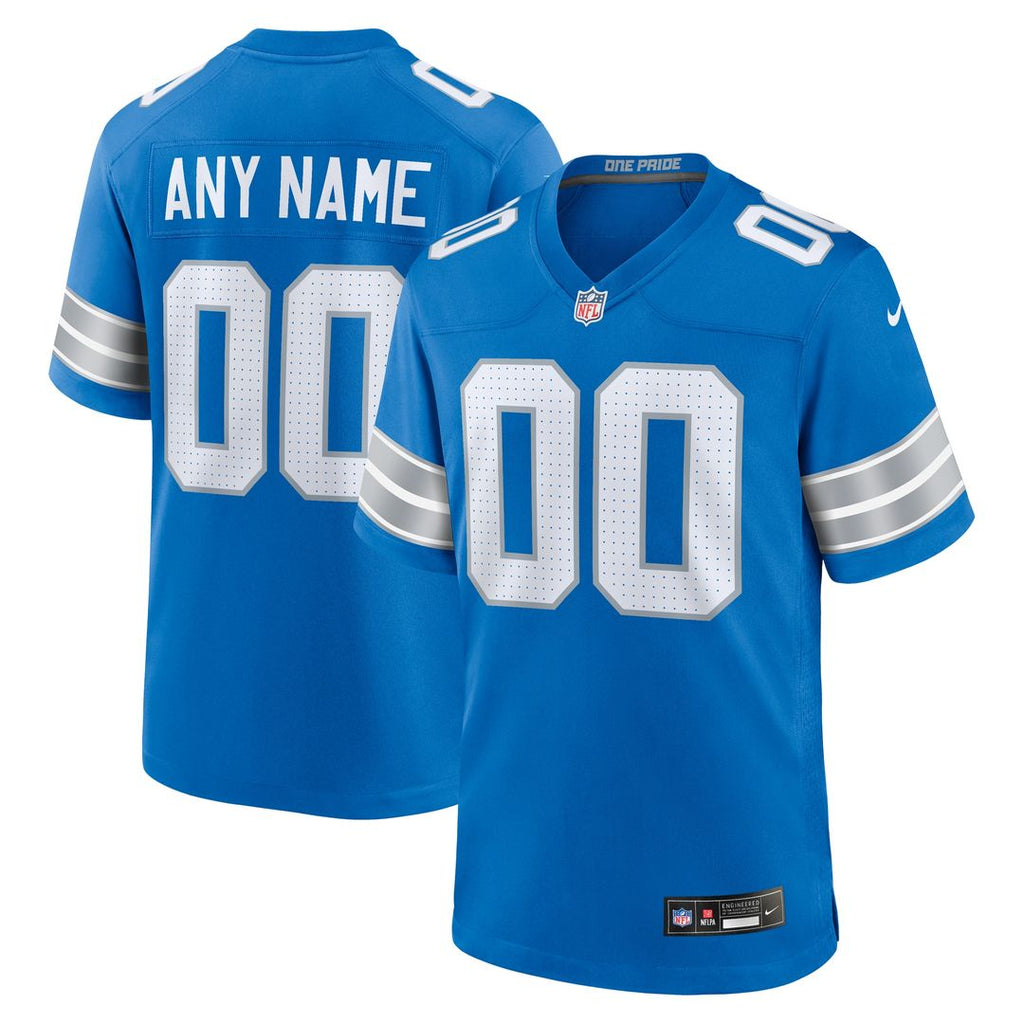 Detroit Lions Nike Custom Game Official Jersey - Blue
