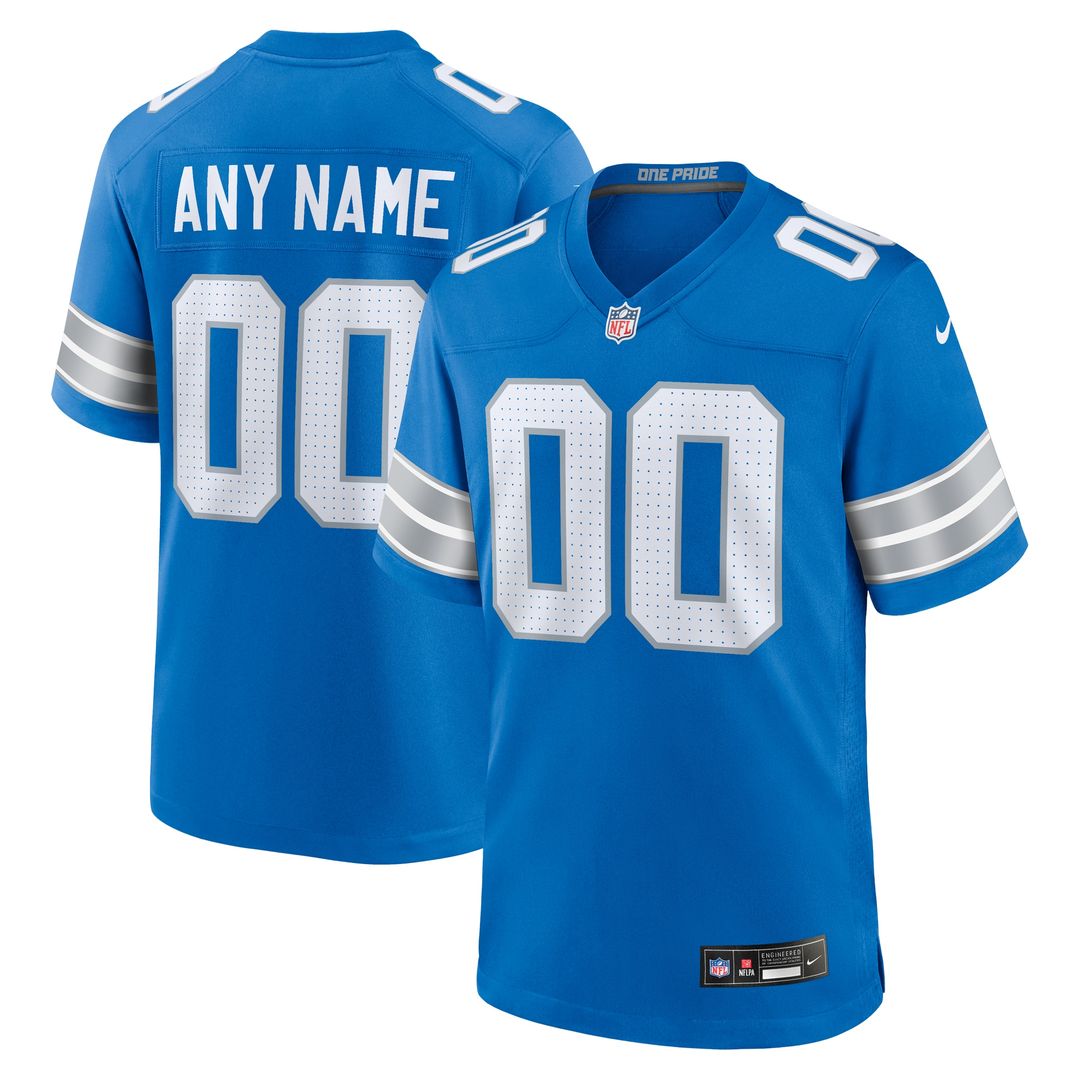 Detroit Lions Nike Custom Game Official Jersey - Blue