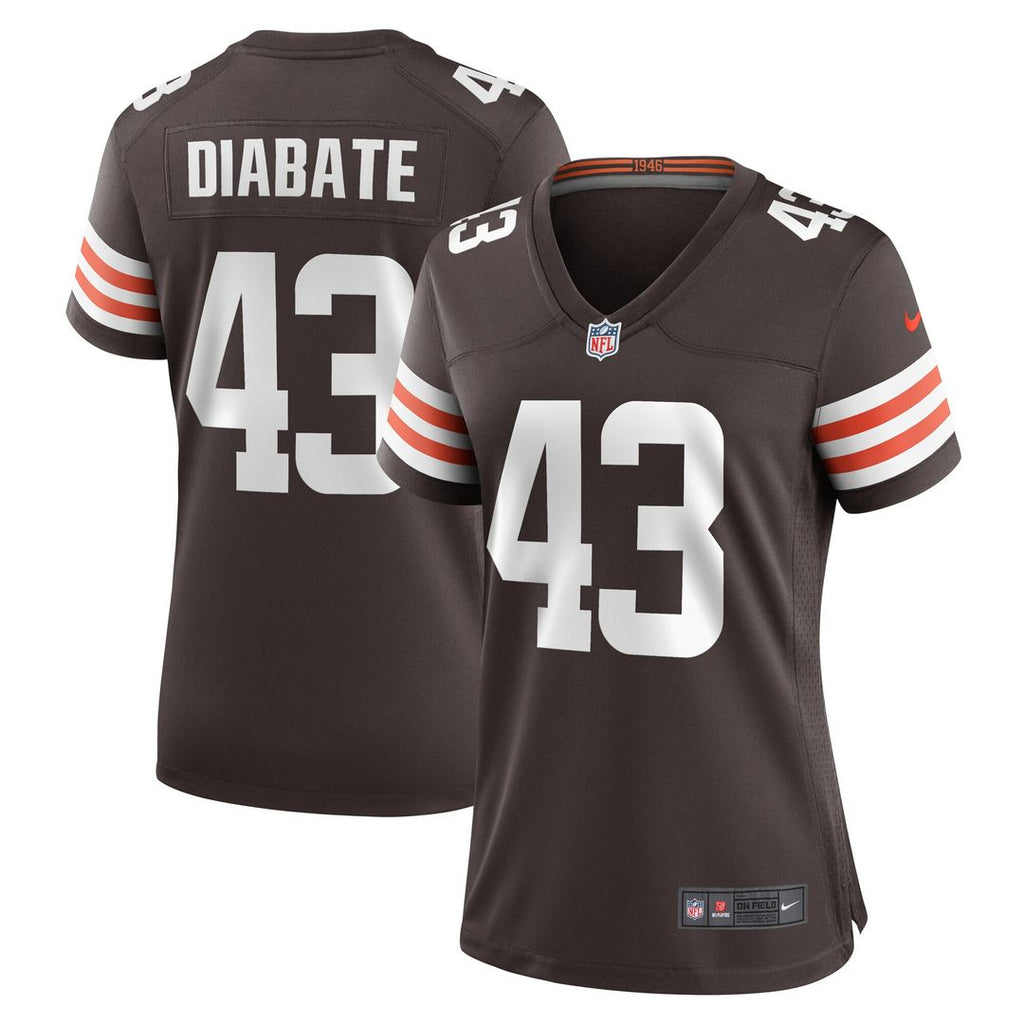 Mohamoud Diabate Cleveland Browns Nike Women's Team Game Official Jersey -  Brown