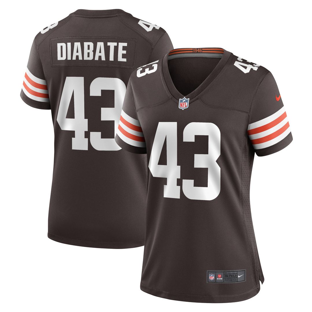 Mohamoud Diabate Cleveland Browns Nike Women's Team Game Official Jersey -  Brown