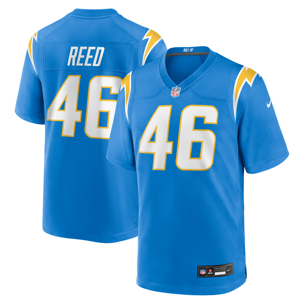 Nikko Reed Los Angeles Chargers Nike Team Game Jersey - Powder Blue