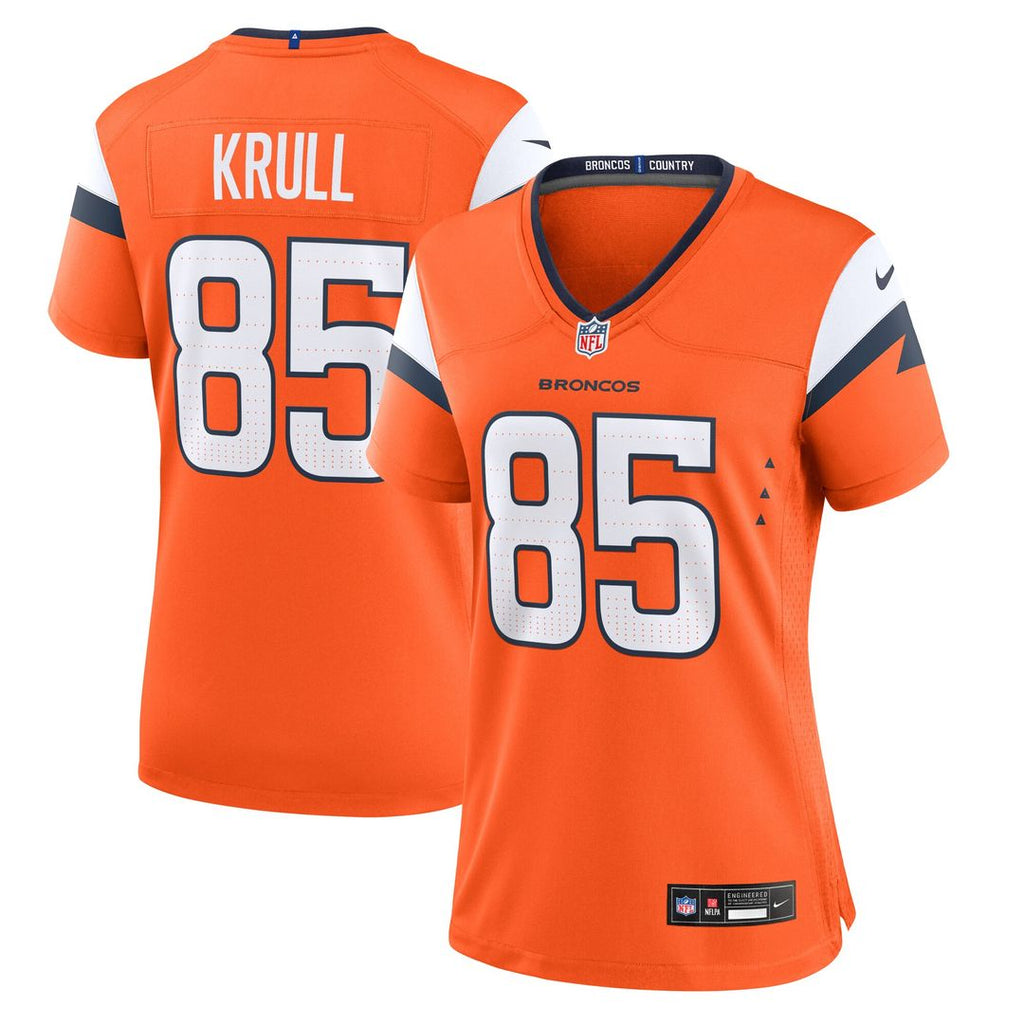 Lucas Krull Denver Broncos Nike Women's Team Game Jersey - Orange