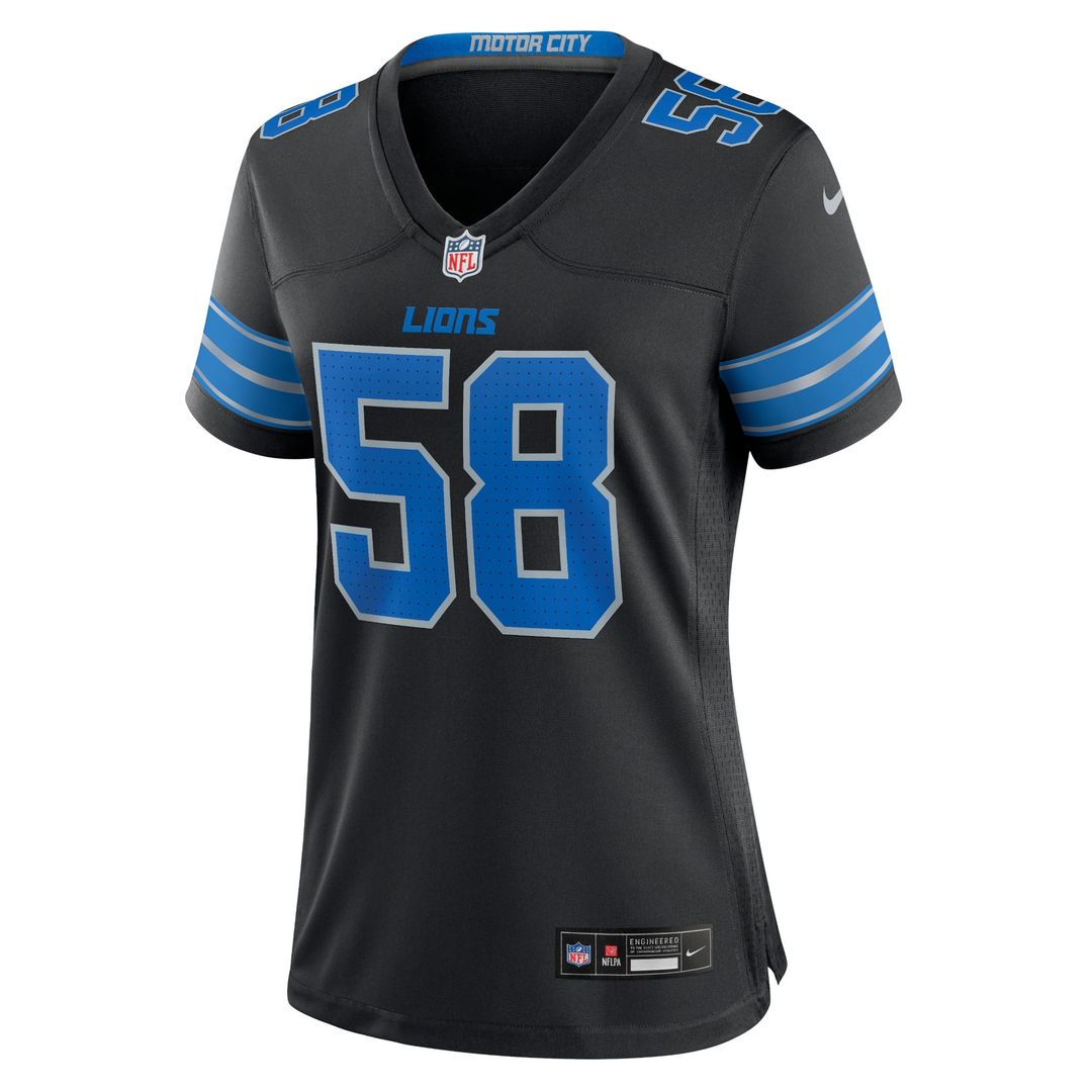 Penei Sewell Detroit Lions Nike Women's 2nd Alternate Game Official Jersey - Black
