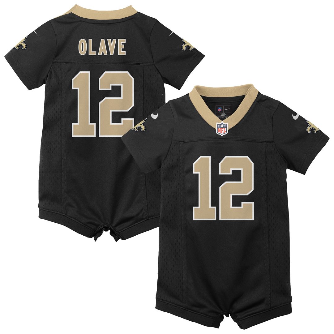 Chris Olave New Orleans Saints Nike Newborn & Infant Game Romper Official Jersey - Black