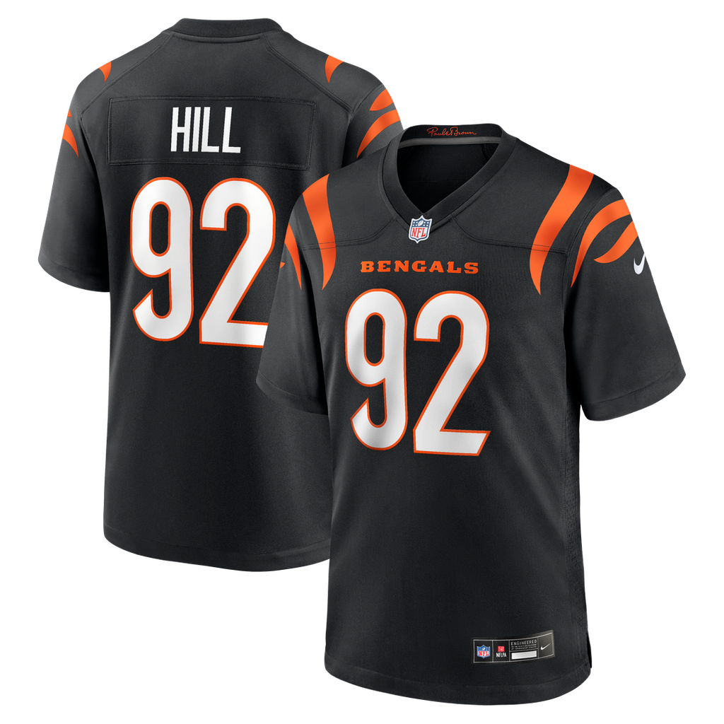 B.J. Hill Cincinnati Bengals Nike Game Official Jersey - Black