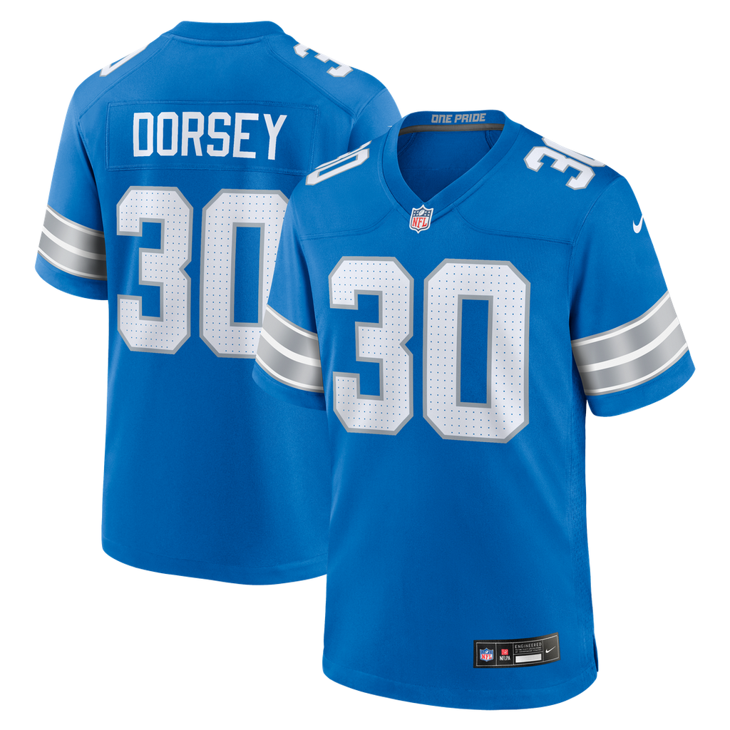 Khalil Dorsey Detroit Lions Nike Team Game Jersey - Blue