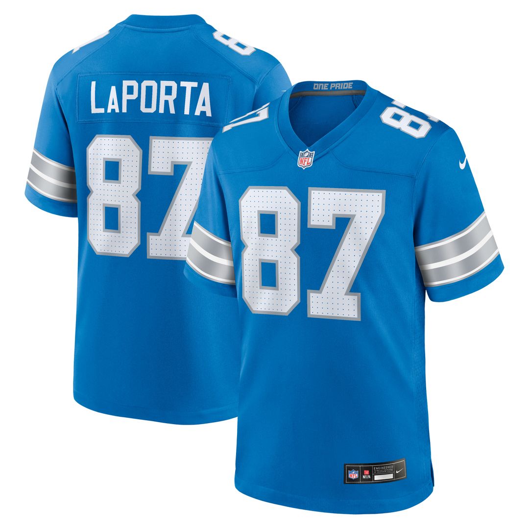 Sam LaPorta Detroit Lions Nike Game Official Jersey - Blue