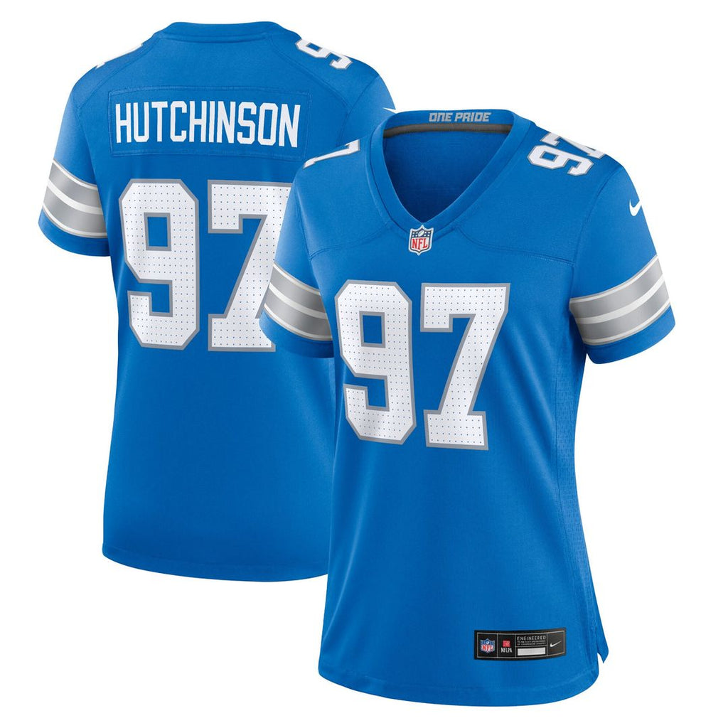 Aidan Hutchinson Detroit Lions Nike Women's Game Official Jersey - Blue