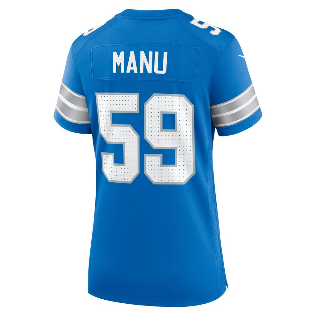 Giovanni Manu Detroit Lions Nike Women's Team Game Official Jersey -  Blue