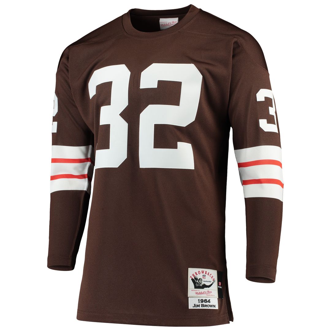 Jim Brown Cleveland Browns 1964 Mitchell & Ness Authentic Throwback Retired Player Official Jersey - Brown