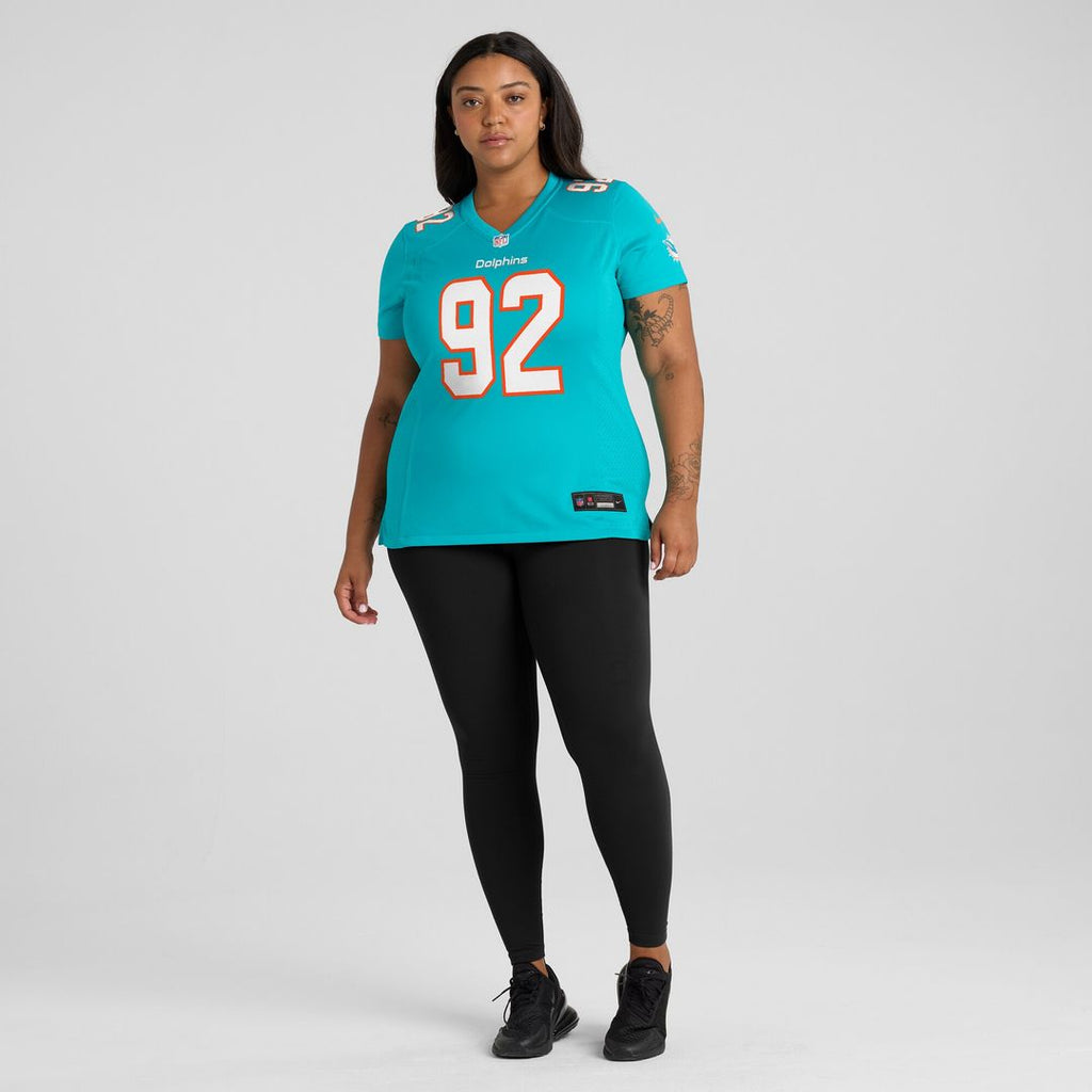 Zach Sieler Miami Dolphins Nike Women's Game Official Jersey - Aqua