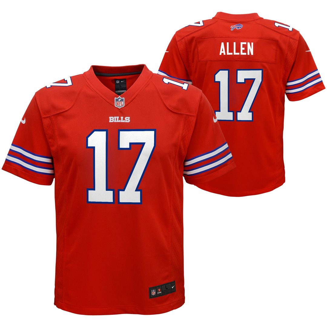 Josh Allen Buffalo Bills Nike Youth Game Official Jersey - Red