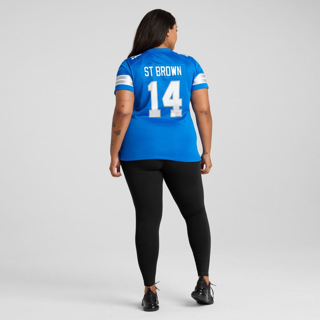 Amon-Ra St. Brown Detroit Lions Nike Women's Team Game Official Jersey - Blue
