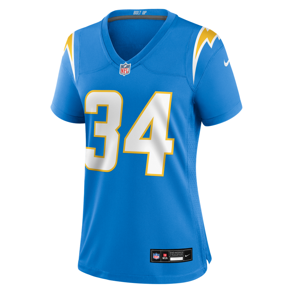 Keaton Mitchell Los Angeles Chargers Nike Women's Team Game Jersey - Powder Blue