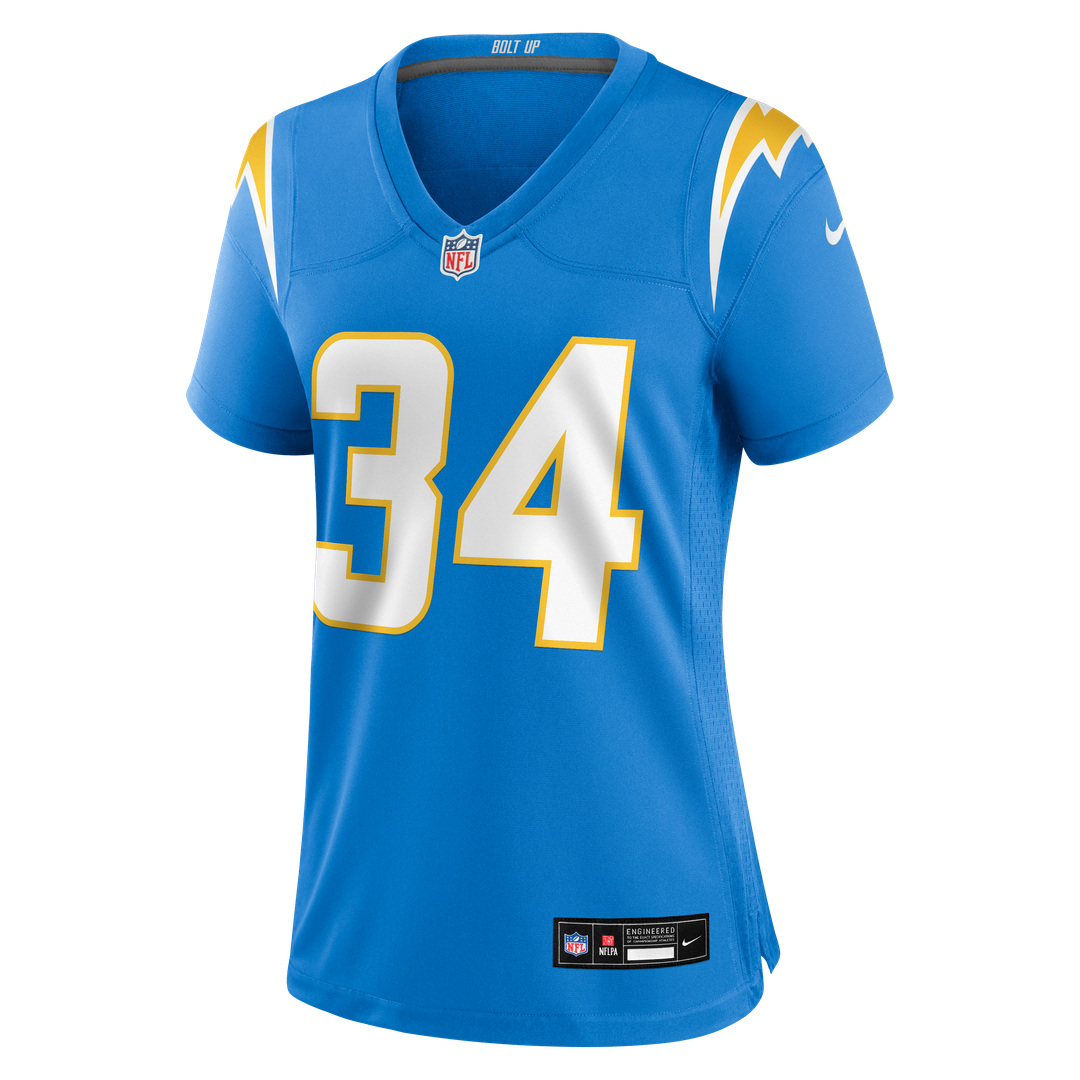 Keaton Mitchell Los Angeles Chargers Nike Women's Team Game Jersey - Powder Blue