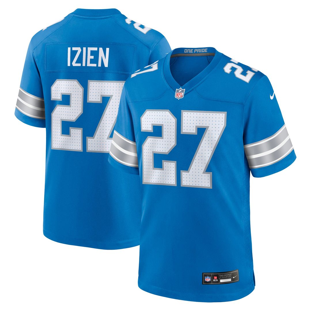 Christian Izien Detroit Lions Nike Team Game Official Jersey -  Blue