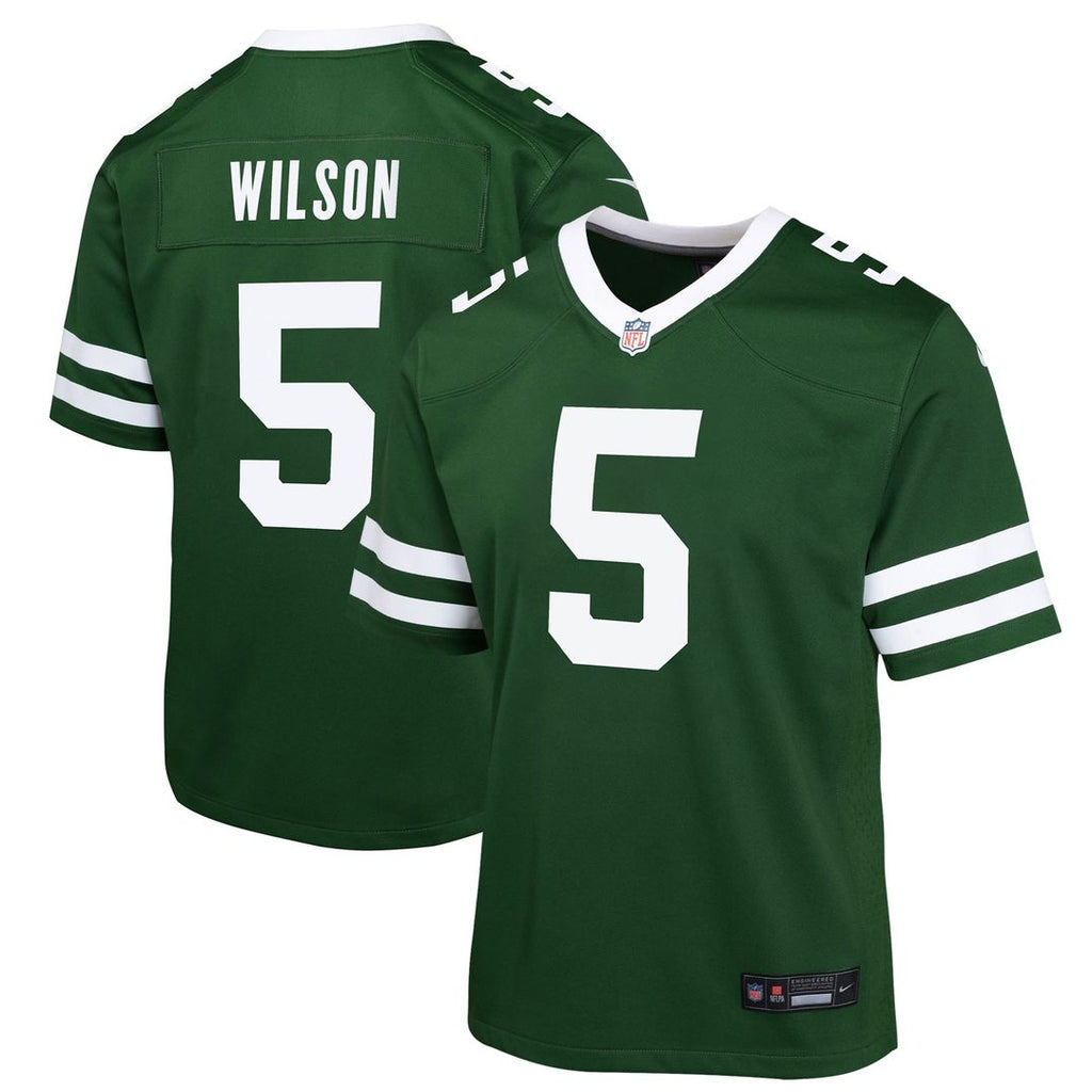 Garrett Wilson New York Jets Nike Youth Game Official Jersey - Green