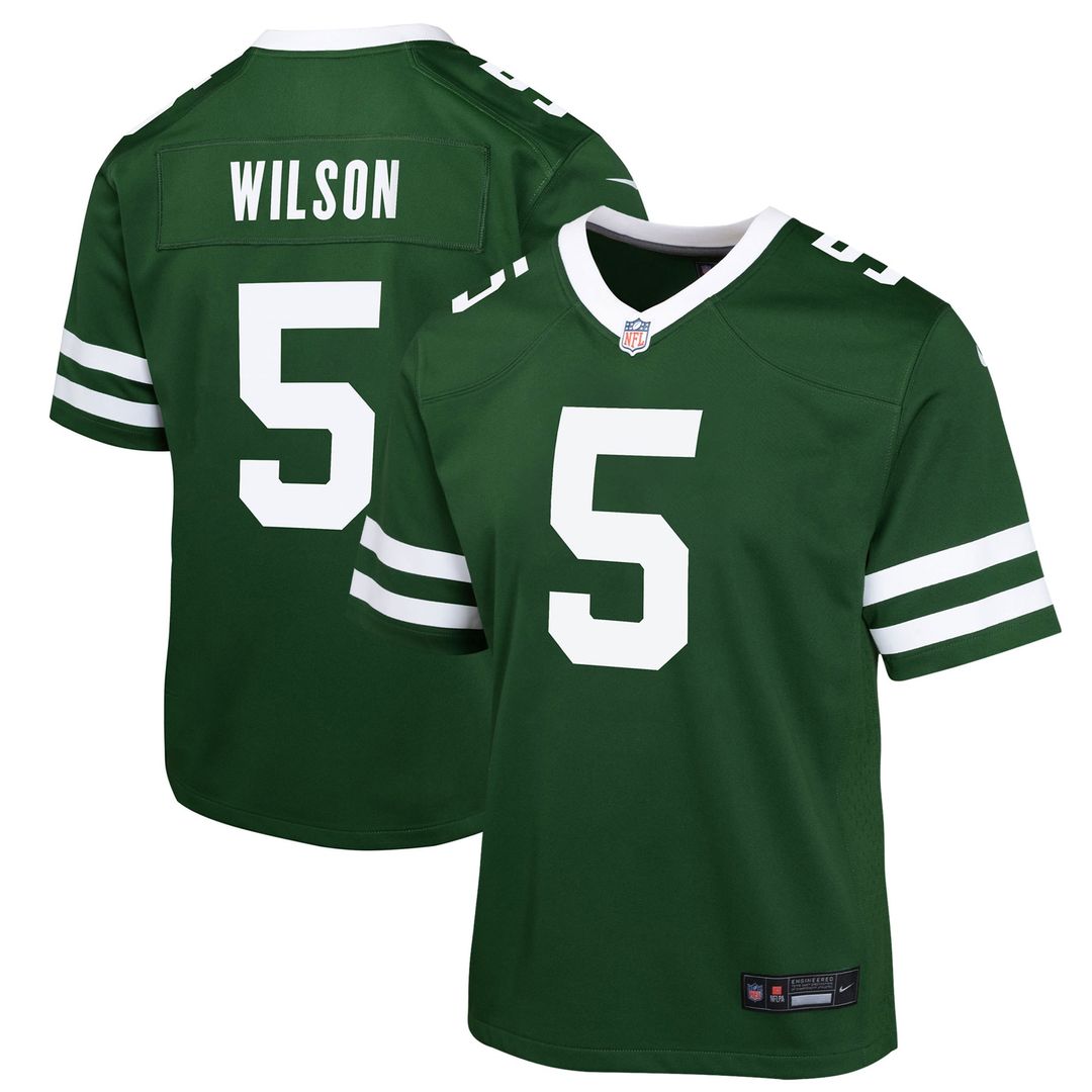 Garrett Wilson New York Jets Nike Youth Game Official Jersey - Green
