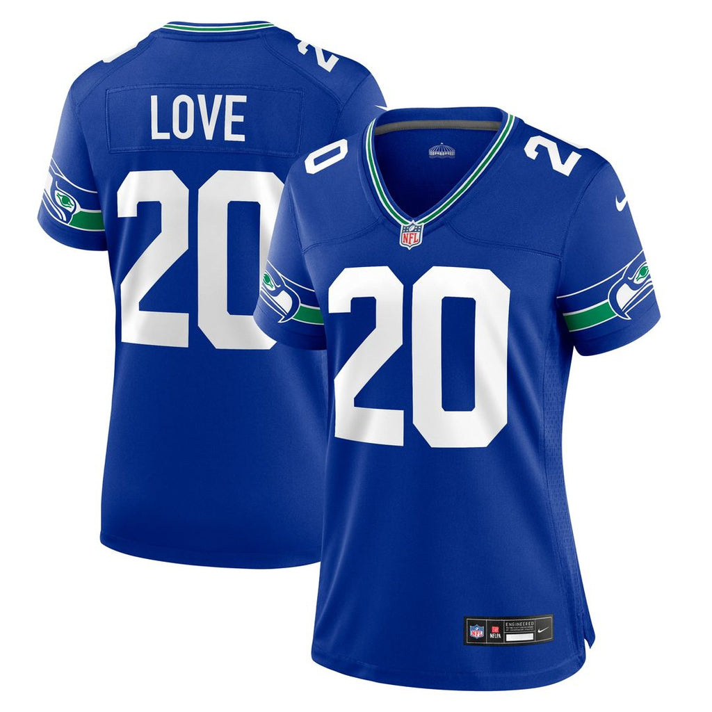 Julian Love Seattle Seahawks Nike Women's Throwback Player Game Official Jersey - Royal