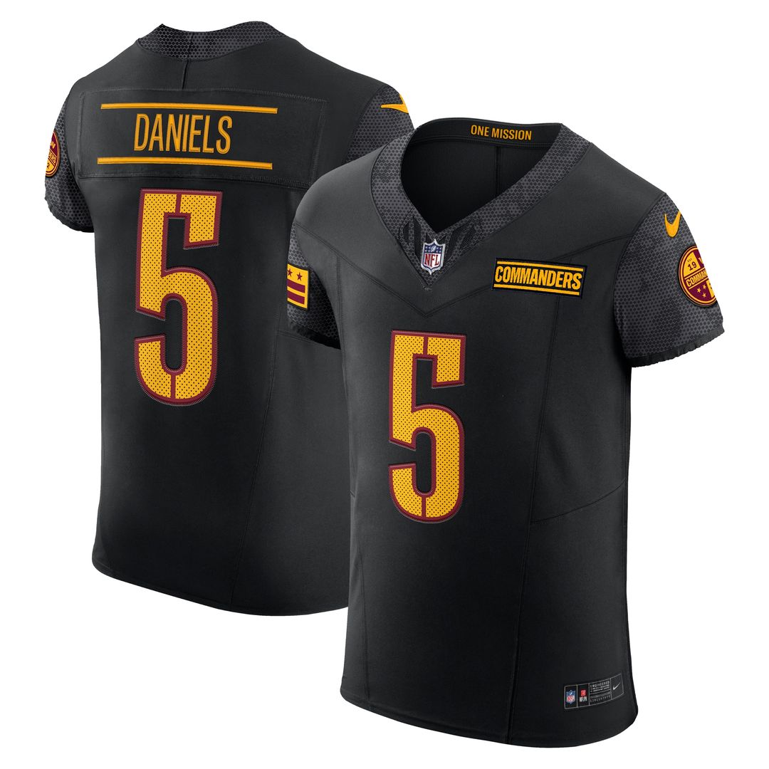 Jayden Daniels Washington Commanders Nike Alternate Vapor F.U.S.E. Elite Jersey - Black