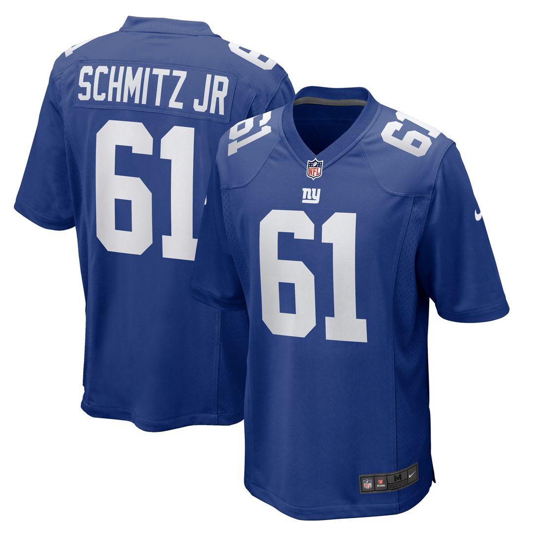 John Michael Schmitz Jr. New York Giants Nike Team Game Official Jersey -  Royal