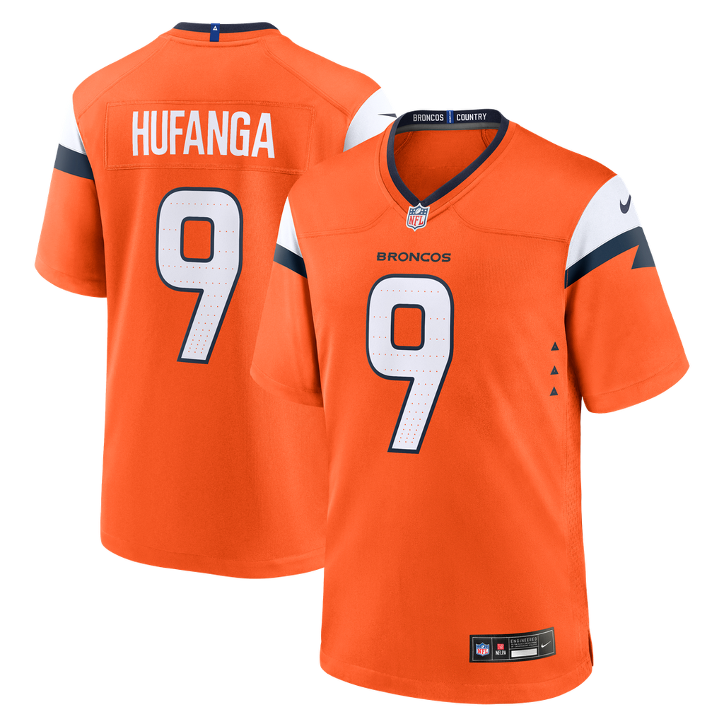 Talanoa Hufanga Denver Broncos Nike Team Game Official Jersey -  Orange