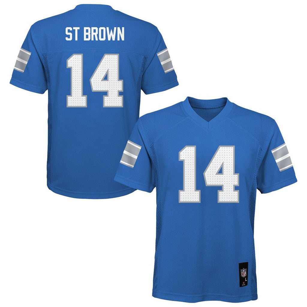 Amon-Ra St. Brown Detroit Lions Youth Replica Player Official Jersey - Blue