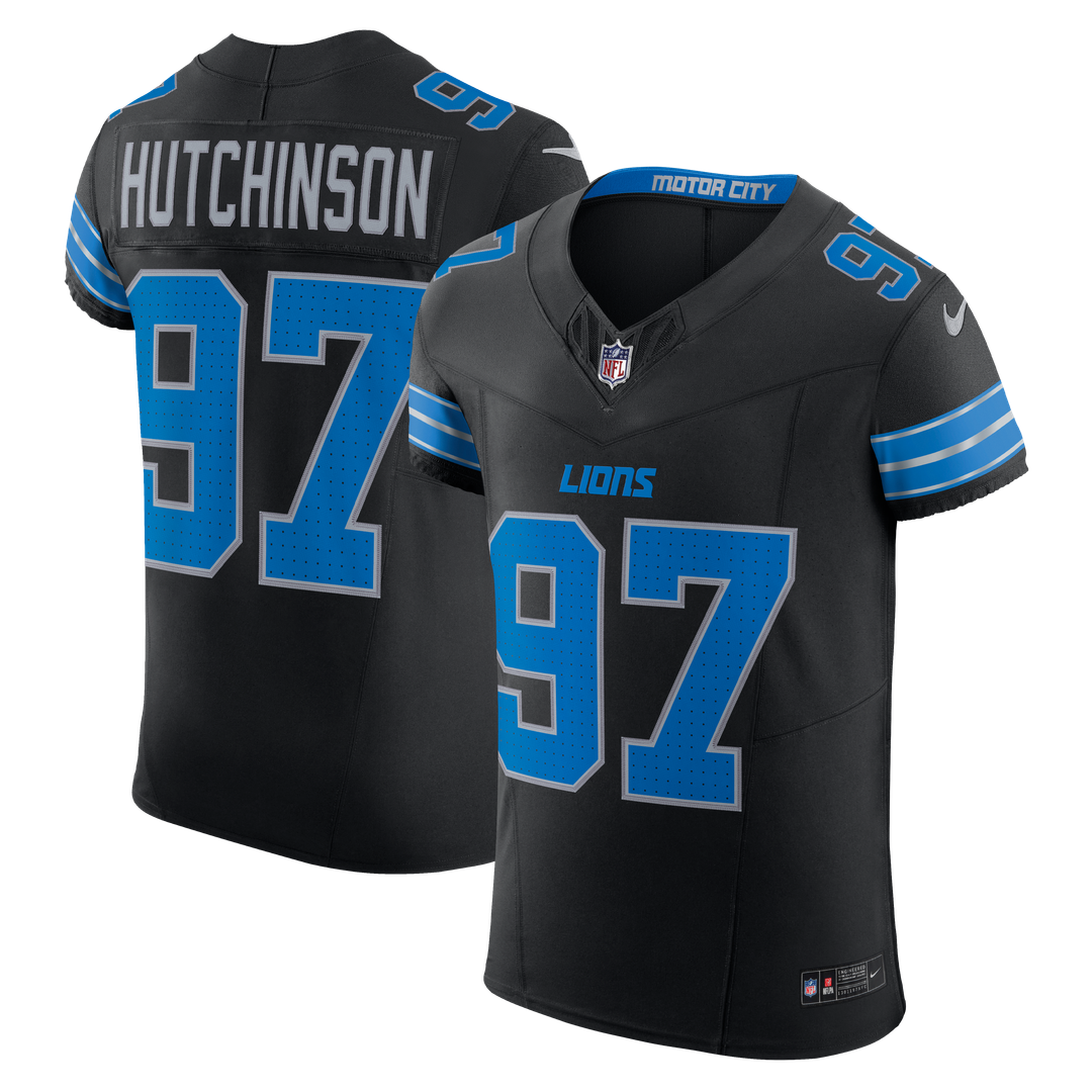 Aidan Hutchinson Detroit Lions Nike Alternate Vapor F.U.S.E. Elite Official Jersey - Black