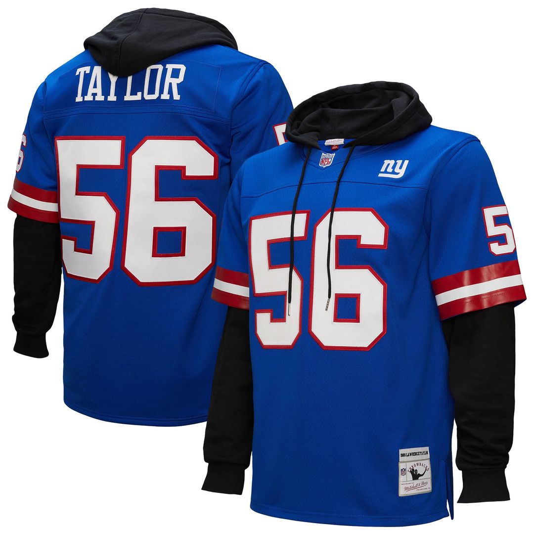 Lawrence Taylor New York Giants Mitchell & Ness Player Name & Number Hoodie Legacy Official Jersey - Royal