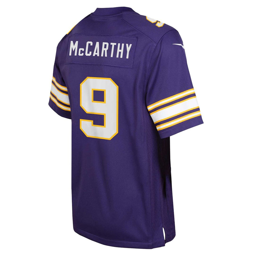 J.J. McCarthy Minnesota Vikings Nike Youth Game Official Jersey - Purple