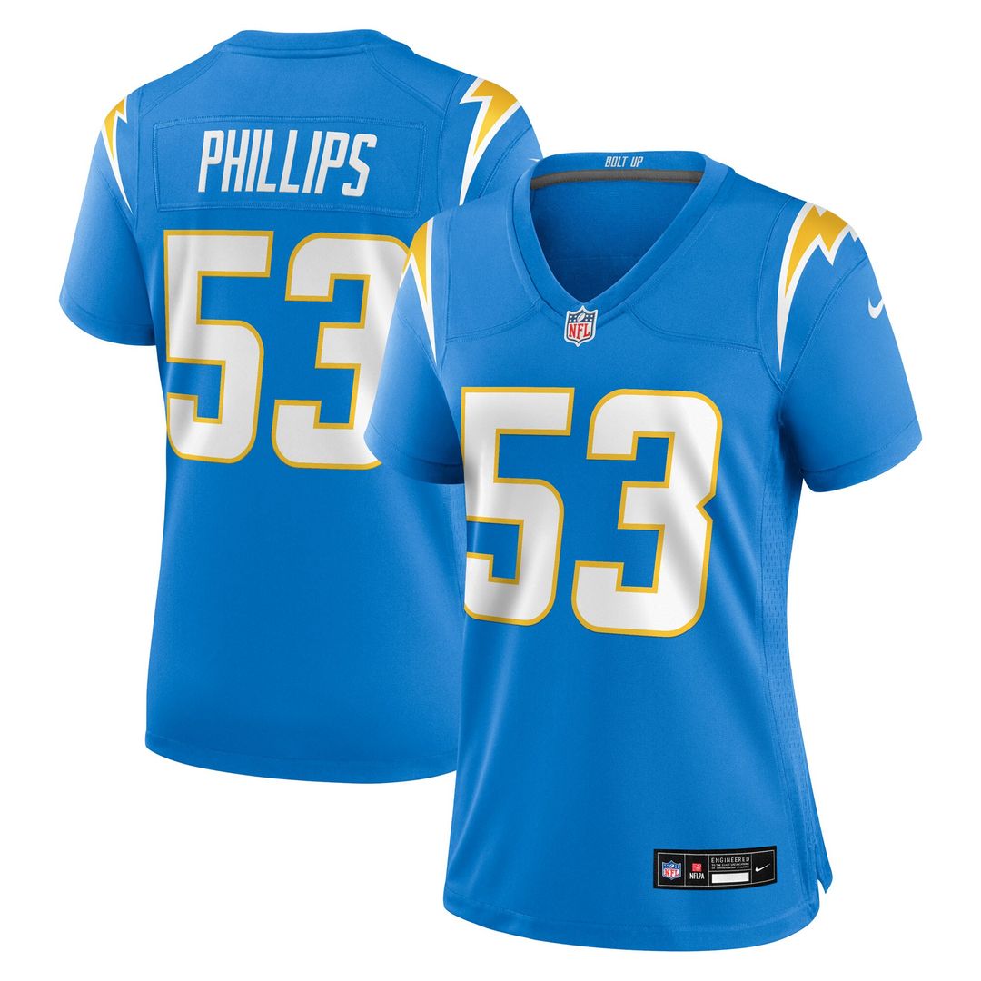 Del'Shawn Phillips Los Angeles Chargers Nike Women's Team Game Official Jersey -  Powder Blue