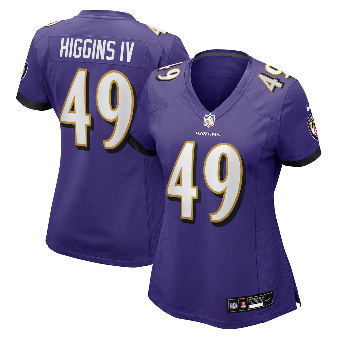 Jay Higgins IV Baltimore Ravens Nike Women's Team Game Official Jersey -  Purple
