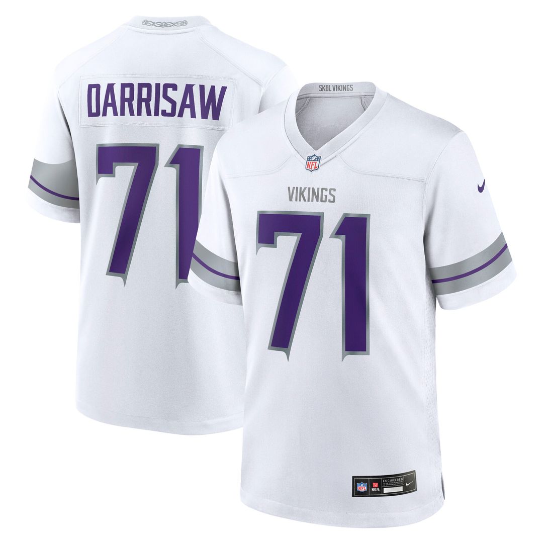 Christian Darrisaw Minnesota Vikings Nike Alternate Game Official Jersey -  White