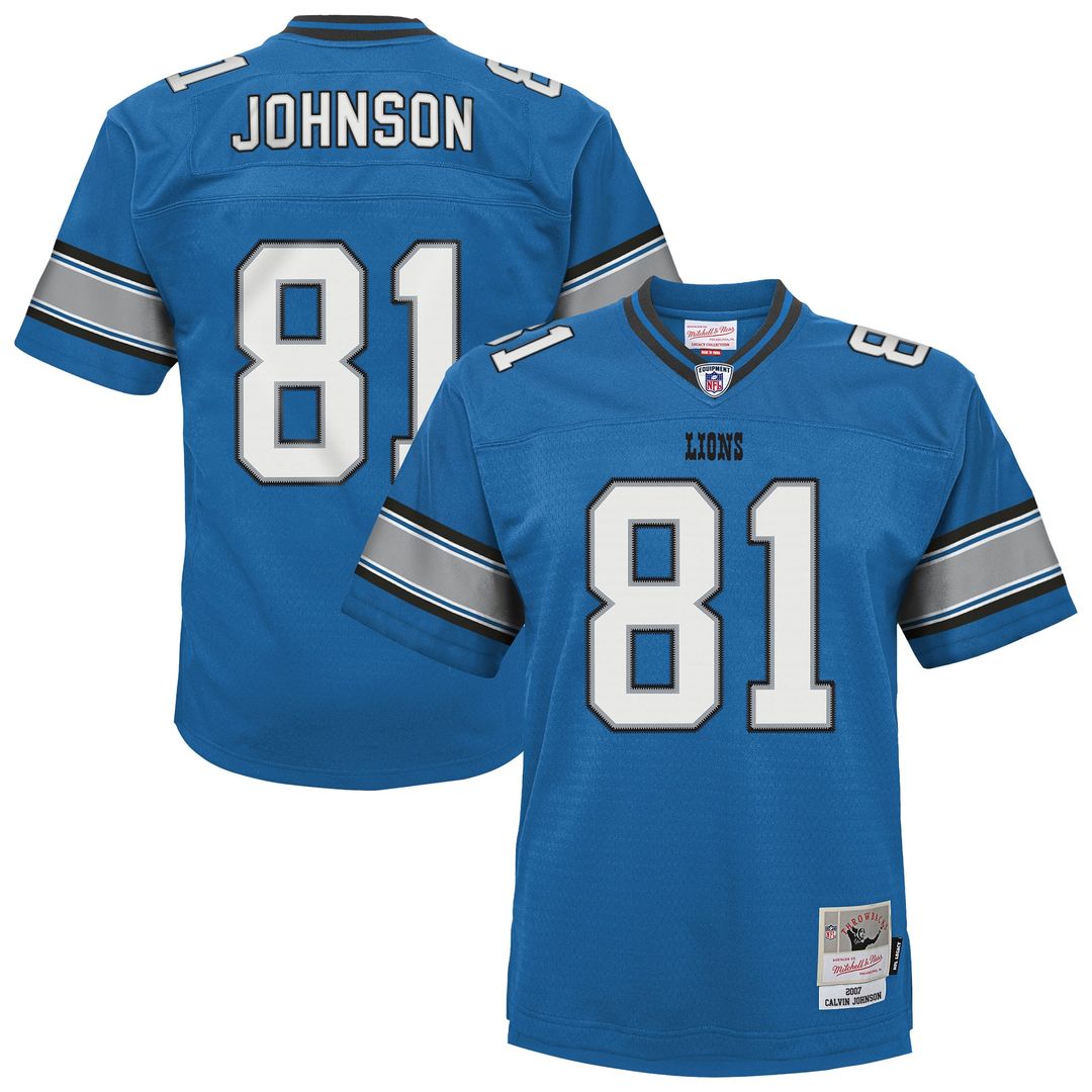 Calvin Johnson Detroit Lions Mitchell & Ness Youth Legacy Replica Official Jersey - Blue