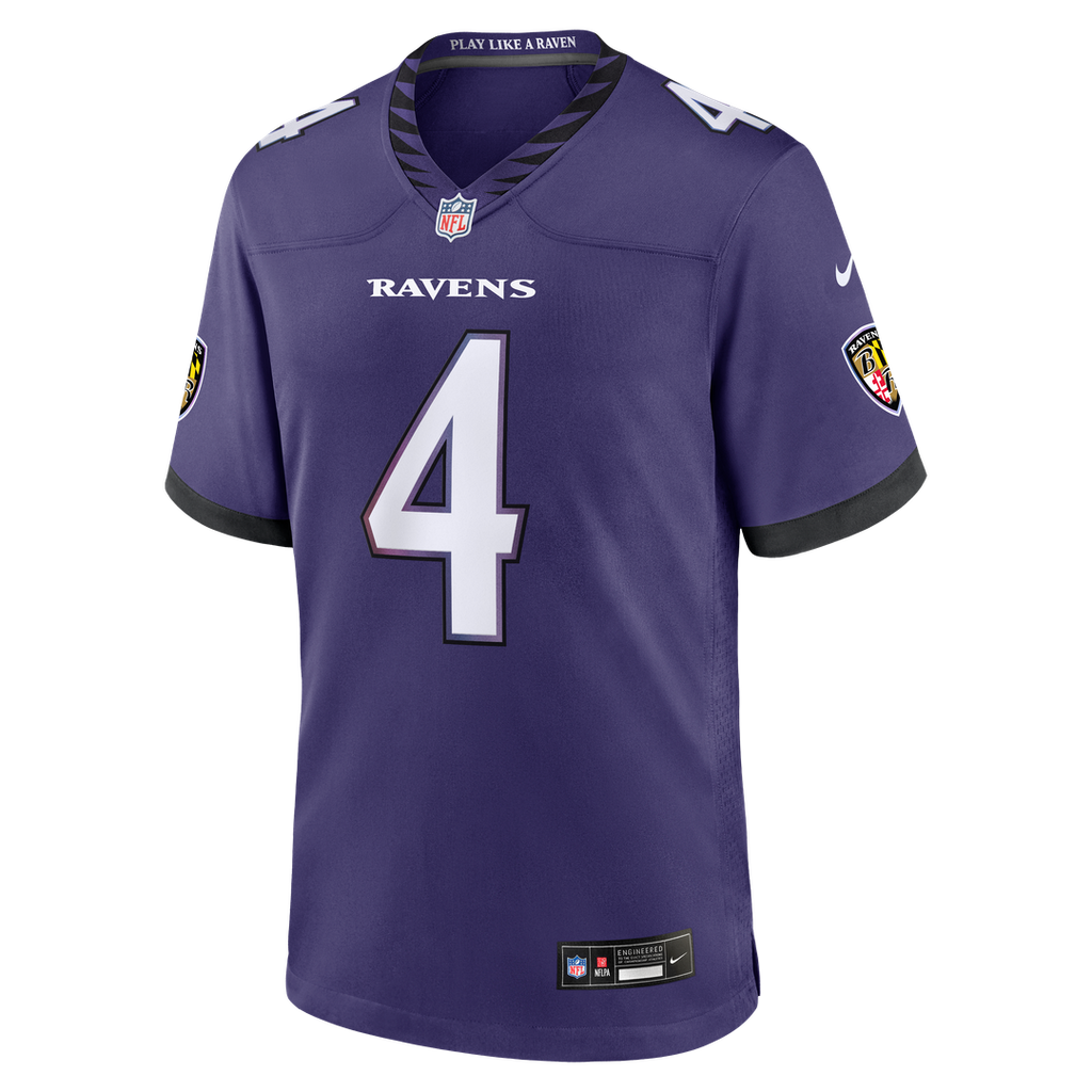 Zay Flowers Baltimore Ravens Nike Team Game Official Jersey - Purple