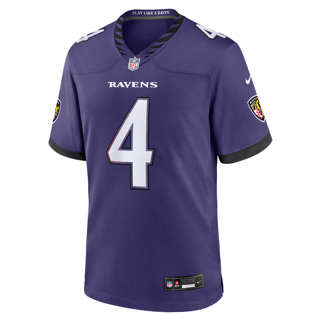 Zay Flowers Baltimore Ravens Nike Team Game Official Jersey - Purple