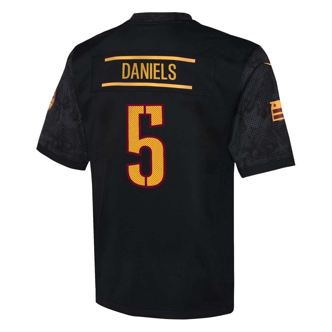 Jayden Daniels Washington Commanders Nike Youth Alternate Game Official Jersey - Black