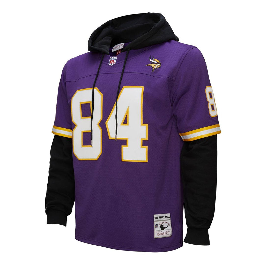 Randy Moss Minnesota Vikings Mitchell & Ness Player Name & Number Hoodie Legacy Official Jersey - Purple
