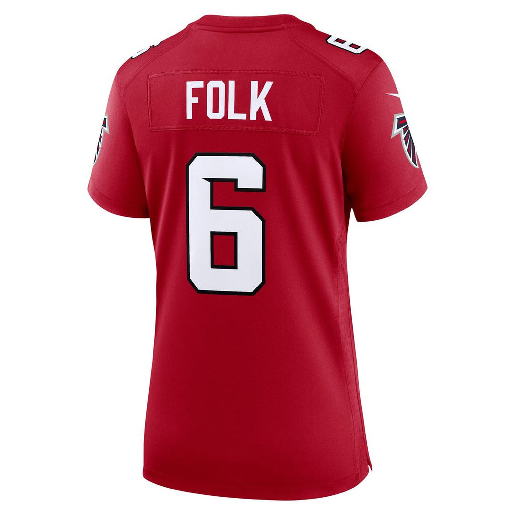Nick Folk Atlanta Falcons Nike Women's Team Game Official Jersey -  Red