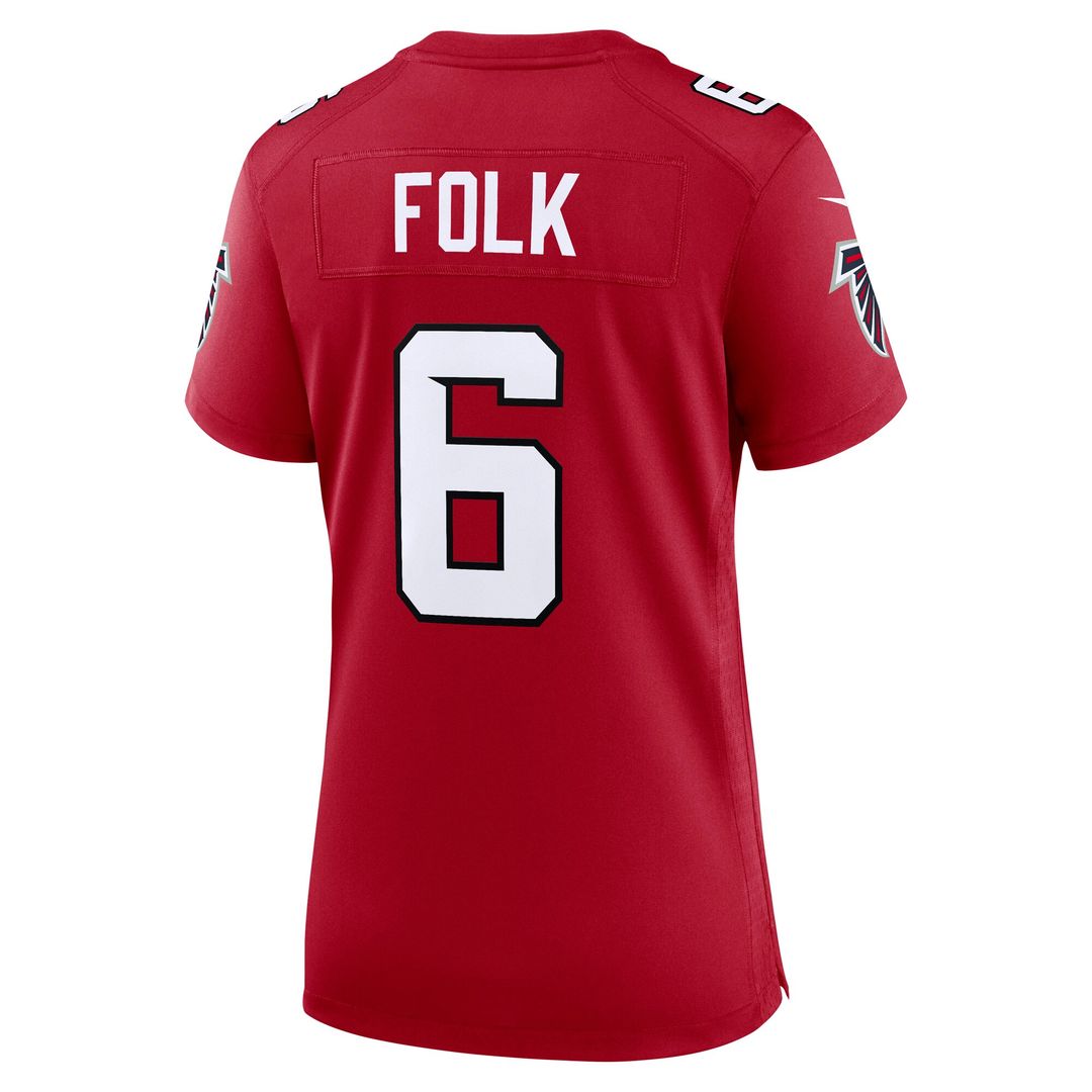 Nick Folk Atlanta Falcons Nike Women's Team Game Official Jersey -  Red