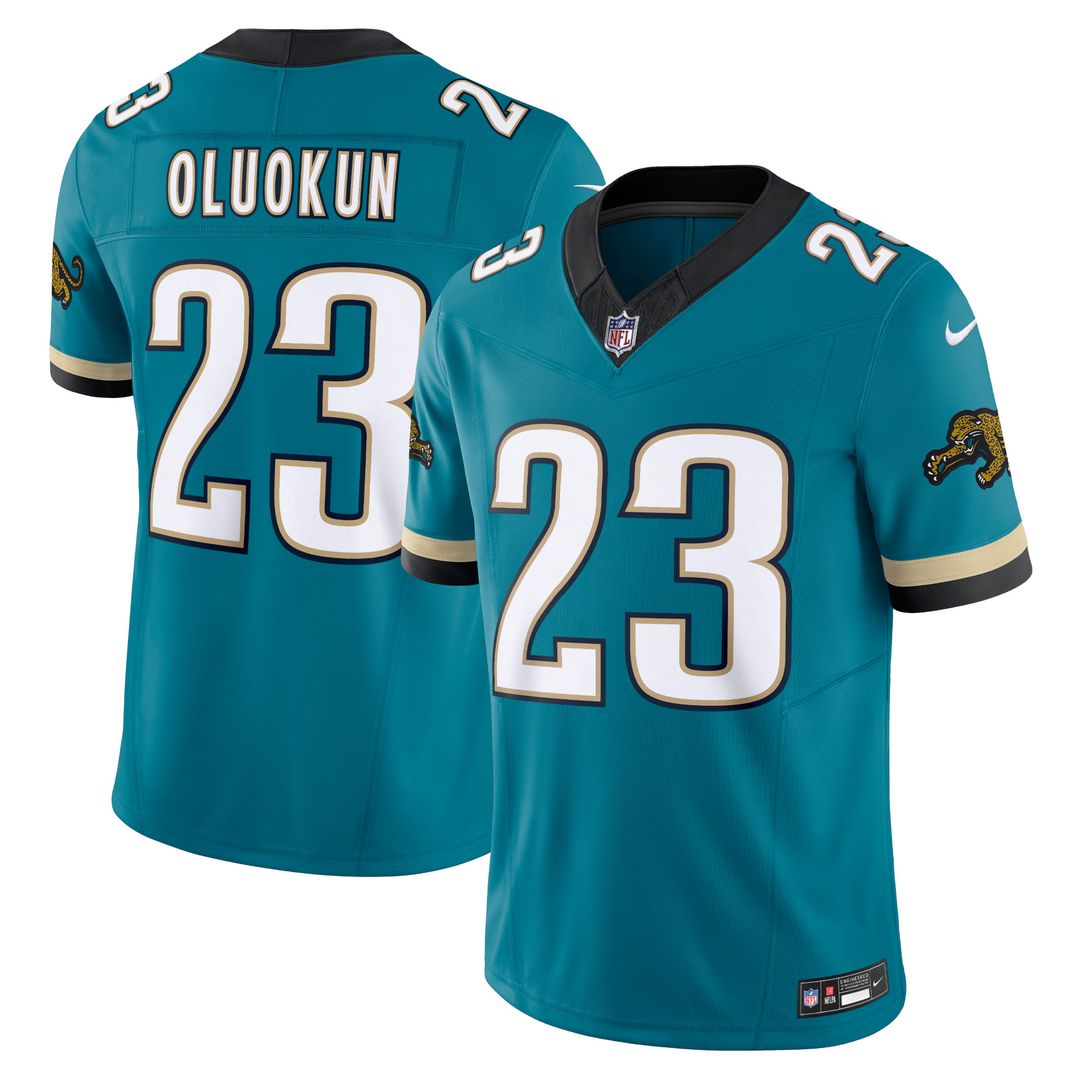 Foye Oluokun Jacksonville Jaguars Nike Prowler Throwback Vapor F.U.S.E. Limited Official Jersey - Teal