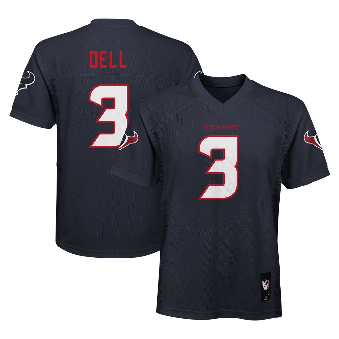 Tank Dell Houston Texans Youth Player Replica Jersey - Navy