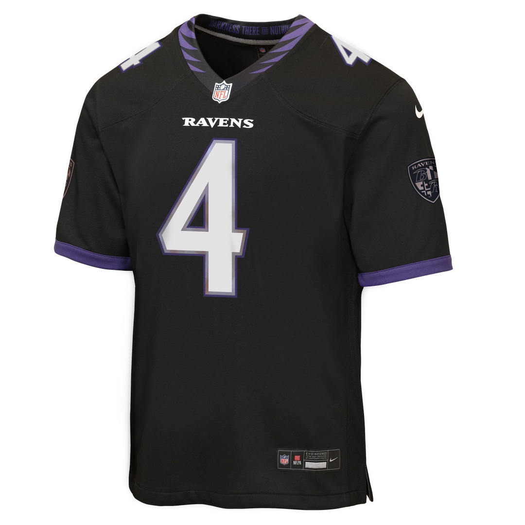 Zay Flowers Baltimore Ravens Nike Youth Alternate Game Official Jersey - Black