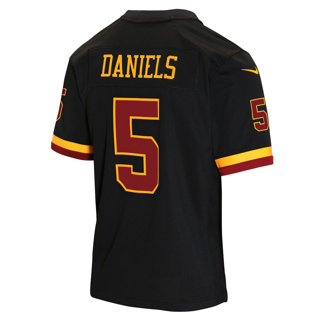 Jayden Daniels Washington Commanders Nike Youth Hail Raiser Alternate Game Official Jersey - Black