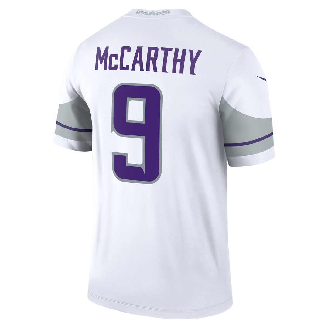 J.J. McCarthy Minnesota Vikings Nike Legend Player Performance Top - White