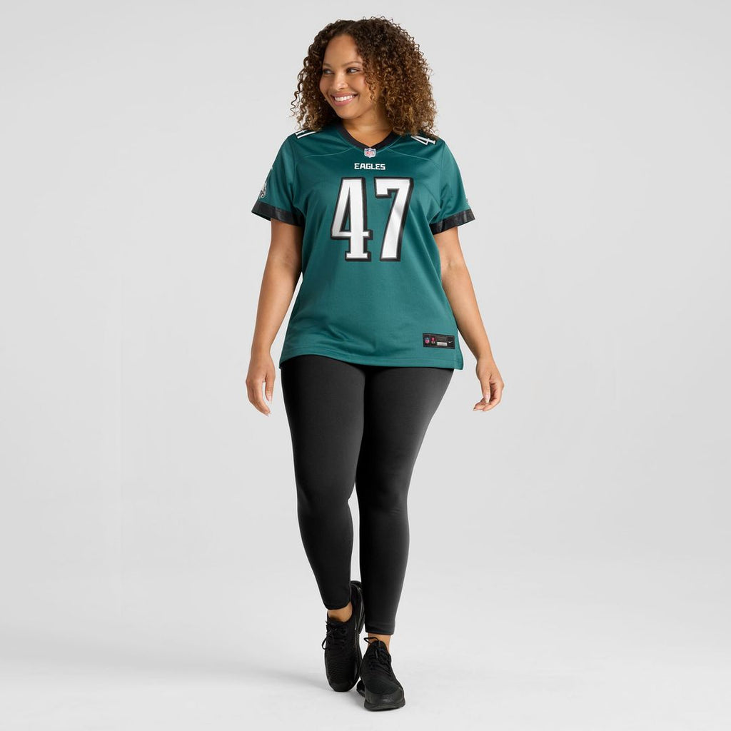 Charley Hughlett Philadelphia Eagles Nike Women's Team Game Official Jersey - Midnight Green